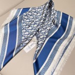 𝐃𝐢𝐨𝐫 ·"Bookmark Square Scarf" royal blue 100% silk