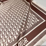 𝐃𝐢𝐨𝐫 ·"Bookmark Square Scarf" caramel color 100% mulberry silk