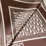 𝐃𝐢𝐨𝐫 ·"Bookmark Square Scarf" caramel color 100% mulberry silk