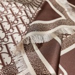 𝐃𝐢𝐨𝐫 ·"Bookmark Square Scarf" caramel color 100% mulberry silk