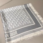 𝐃𝐢𝐨𝐫 ·Bookmark Square Scarf" light gray 100% mulberry silk
