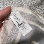 𝐃𝐢𝐨𝐫 ·Bookmark Square Scarf" light gray 100% mulberry silk