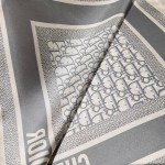 𝐃𝐢𝐨𝐫 ·Bookmark Square Scarf" light gray 100% mulberry silk