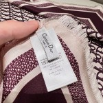 𝐃𝐢𝐨𝐫 ·Bookmark Square Scarf" light gray 100% mulberry silk