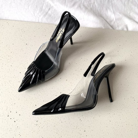 𝙎𝙖𝙞𝙣𝙩 𝙇𝙖𝙪𝙧𝙚𝙣𝙩 | 𝟐𝟎𝟐𝟐/𝐒𝐒 𝐧𝐞𝐰 YSL｜CHICA TPU transparent high heels Imported sheepskin