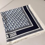 𝐃𝐢𝐨𝐫 ·《Bookmark Square Scarf》Navy Blue 100% Silk