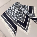 𝐃𝐢𝐨𝐫 ·《Bookmark Square Scarf》Navy Blue 100% Silk