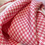 𝐃𝐢𝐨𝐫 ·"Houndstooth Square Scarf" rose red 100% mulberry silk