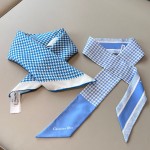 𝐃𝐢𝐨𝐫 ·"Houndstooth Square Scarf" Blue 100% Silk