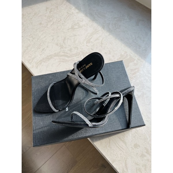 𝙎𝙖𝙞𝙣𝙩 𝙇𝙖𝙪𝙧𝙚𝙣𝙩 | 𝟐𝟎𝟐𝟐/𝐒𝐒 𝐧𝐞𝐰 YSL｜Saint Laurent new rhinestone buckle sandals snakeskin grain cowhide