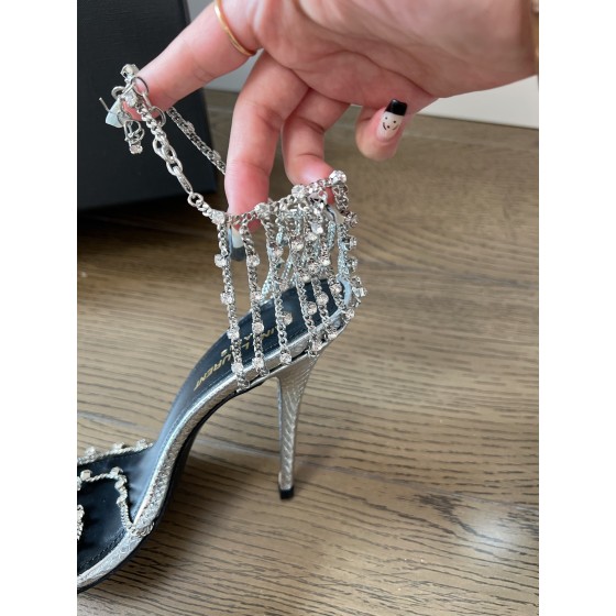 𝙎𝙖𝙞𝙣𝙩 𝙇𝙖𝙪𝙧𝙚𝙣𝙩 | 𝟐𝟎𝟐𝟐/𝐒𝐒 𝐧𝐞𝐰 YSL｜Saint Laurent new metal chain high heels luxury metal rhinestone buckle