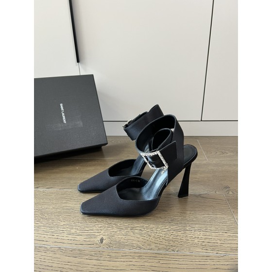𝙎𝙖𝙞𝙣𝙩 𝙇𝙖𝙪𝙧𝙚𝙣𝙩 | 𝟐𝟎𝟐𝟐/𝐒𝐒 𝐧𝐞𝐰 YSL｜Saint Laurent silk diamond buckle high heels Imported silk