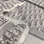 𝐃𝐢𝐨𝐫 · 23款新款牛仔系列-字母长巾浅灰色45%棉32%羊毛23%真丝
