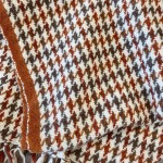 Loro piano houndstooth knitted cashmere scarf brown