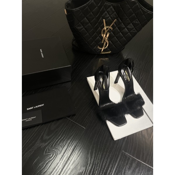 𝙎𝙖𝙞𝙣𝙩 𝙇𝙖𝙪𝙧𝙚𝙣𝙩 | 𝟐𝟎𝟐𝟐/𝐒𝐒 𝐧𝐞𝐰 YSL｜Custom imported sheepskin / mink fur high heels