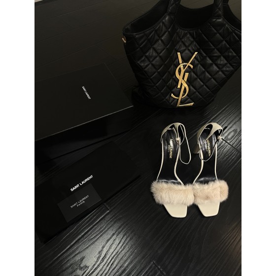𝙎𝙖𝙞𝙣𝙩 𝙇𝙖𝙪𝙧𝙚𝙣𝙩 | 𝟐𝟎𝟐𝟐/𝐒𝐒 𝐧𝐞𝐰 YSL｜Custom imported sheepskin / mink fur high heels