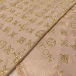 𝐋𝐨𝐮𝐢𝐬 𝐯𝐮𝐢𝐭𝐭𝐨𝐧 "MORE MONOGRAM Nailed Shawl" Champagne gold silk wool material