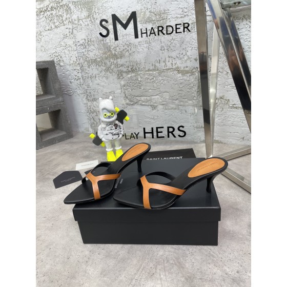 𝙎𝙖𝙞𝙣𝙩 𝙇𝙖𝙪𝙧𝙚𝙣𝙩 | 𝟐𝟎𝟐𝟐/𝐒𝐒 𝐧𝐞𝐰 YSL｜Early spring hot ysl high heel slippers Italian leather bottom