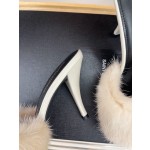 𝙎𝙖𝙞𝙣𝙩 𝙇𝙖𝙪𝙧𝙚𝙣𝙩 | 𝟐𝟎𝟐𝟐/𝐒𝐒 𝐧𝐞𝐰 YSL｜23ss early spring mink fur one high heel slippers