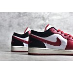 Air Jordan 1 laag wit zwart rood