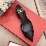 【Valentino】Valentino highest version of kitten heel sandals custom original top calfskin