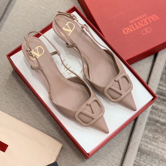 【Valentino】Valentino highest version of kitten heel sandals custom original top calfskin