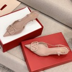 【Valentino】Valentino highest version of kitten heel sandals custom original top calfskin