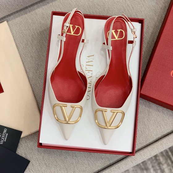 【Valentino】Valentino highest version of kitten heel sandals custom original top calfskin