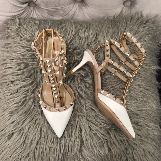 【Valentino】Valentino Valentino top version white patent leather 3 with 6.5cm high heels