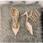 【Valentino】Valentino Valentino top version apricot patent leather 3 straps 6.5cm high heels