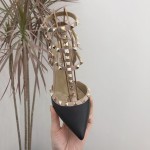 【Valentino】Valentino Valentino top version matte black 3 straps 6.5cm high heels