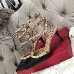 【Valentino】Valentino Valentino top version matte black 3 straps 6.5cm high heels