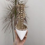 【Valentino】Valentino Valentino top version matte white 3 strap 6.5cm high heels