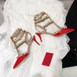 【Valentino】Valentino Valentino top version large red patent leather 3 with 6.5cm high heels