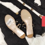 【Valentino】Valentino Top Edition Matte Black 3 Strap Flat Slippers