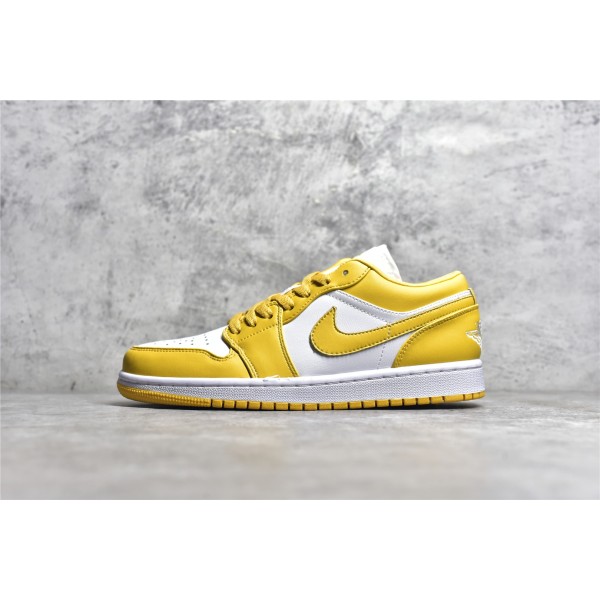 Air Jordan AJ1 low top yellow and white