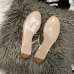 【Valentino】Valentino Top Edition Metallic Gunmetal 3 Strap Flat Slippers