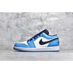 Air Jordan AJ1 low top blauw en wit