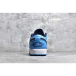 Air Jordan AJ1 low top blauw en wit