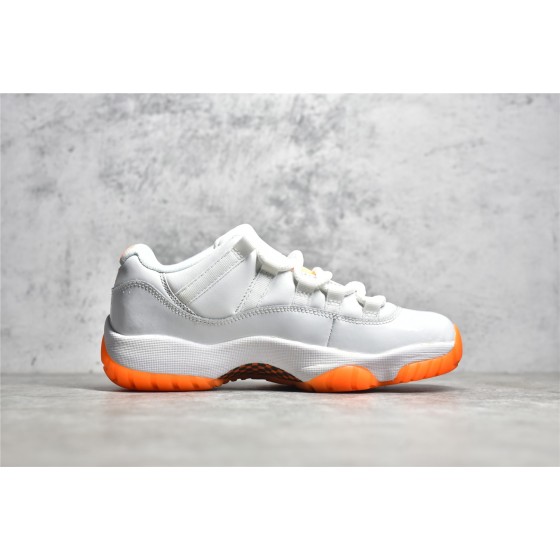 Air Jordan 11 White Orange Low Top Basketball Shoes