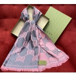 GUCCI Wool jacquard scarf 96% wool 2% polyamide 2% metal fiber