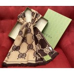GUCCI Wool jacquard scarf 96% wool 2% polyamide 2% metal fiber