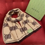 GUCCI Wool jacquard scarf 96% wool 2% polyamide 2% metal fiber