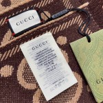GUCCI Wool jacquard scarf 96% wool 2% polyamide 2% metal fiber