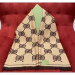 GUCCI Wool jacquard scarf 96% wool 2% polyamide 2% metal fiber