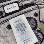 GUCCI Wool jacquard scarf 96% wool 2% polyamide 2% metal fiber
