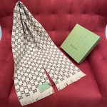 GUCCI Double-sided wool scarf 100% wool