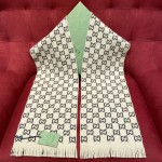GUCCI Double-sided wool scarf 100% wool