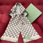 GUCCI Double-sided wool scarf 100% wool