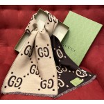 GUCCI earth tone scarf 91% wool and 9% silk